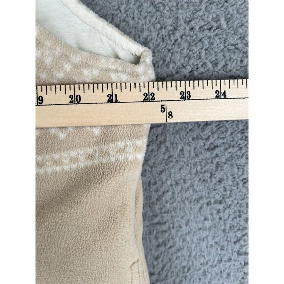 LRL Ralph Lauren Vest Womens XL Ivory Beige Fleece Reversible Zip Up Sleeveless - Picture 9 of 11